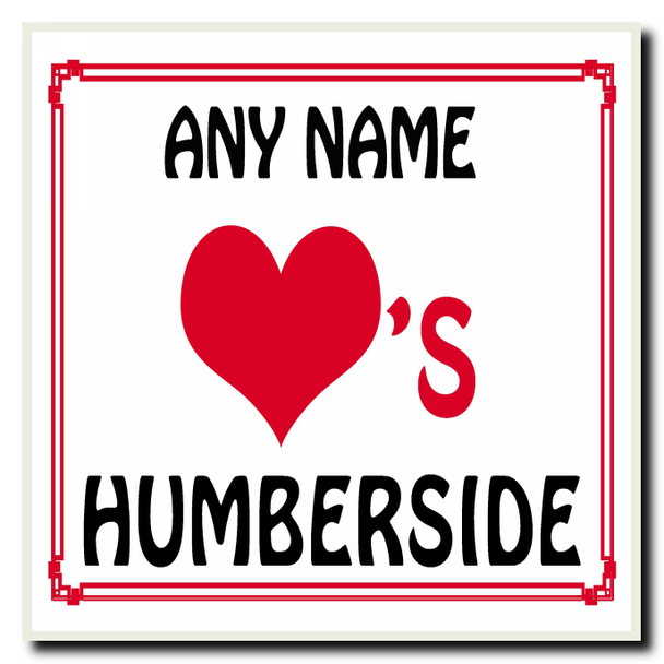Love Heart Humberside Personalised Coaster
