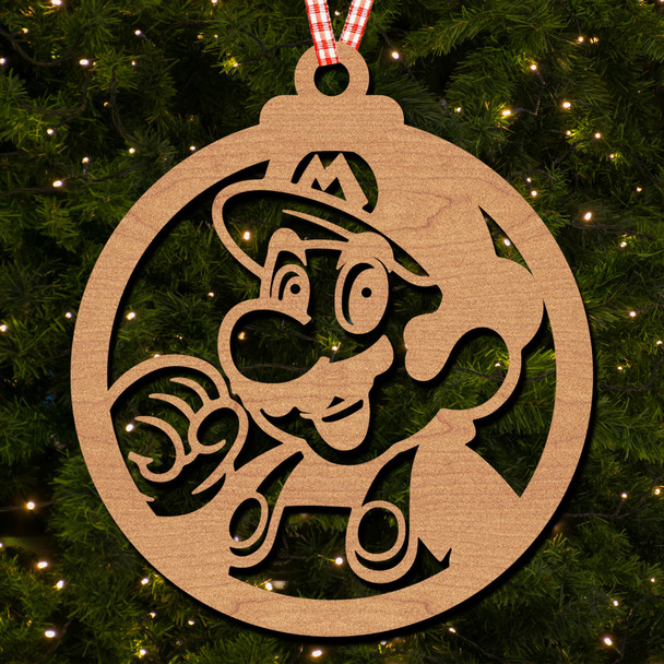 Round Mario Character Smiling Hanging Ornament Christmas Tree Bauble Decoration