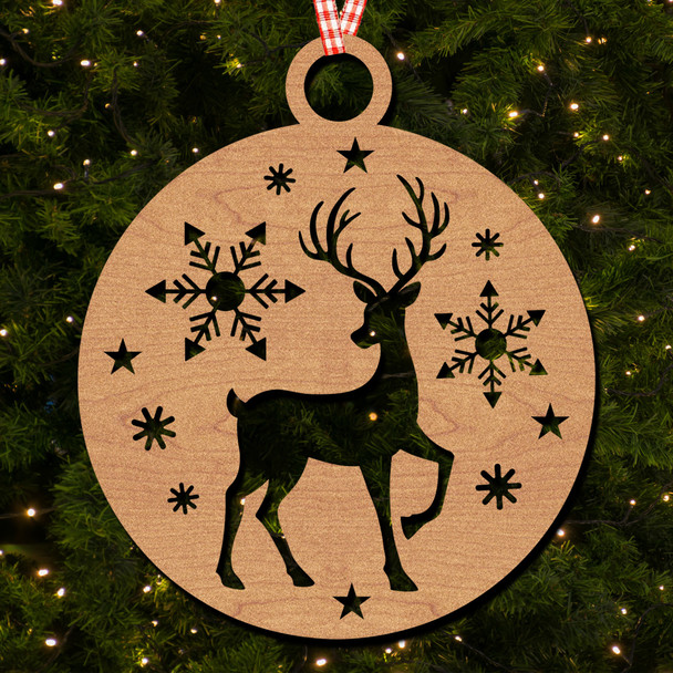 Stag Antlers Snowflakes Stars Hanging Ornament Christmas Tree Bauble Decoration