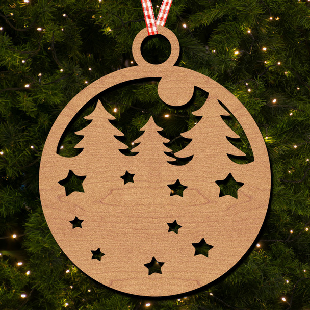 Round Christmas Trees Stars Hanging Ornament Christmas Tree Bauble Decoration