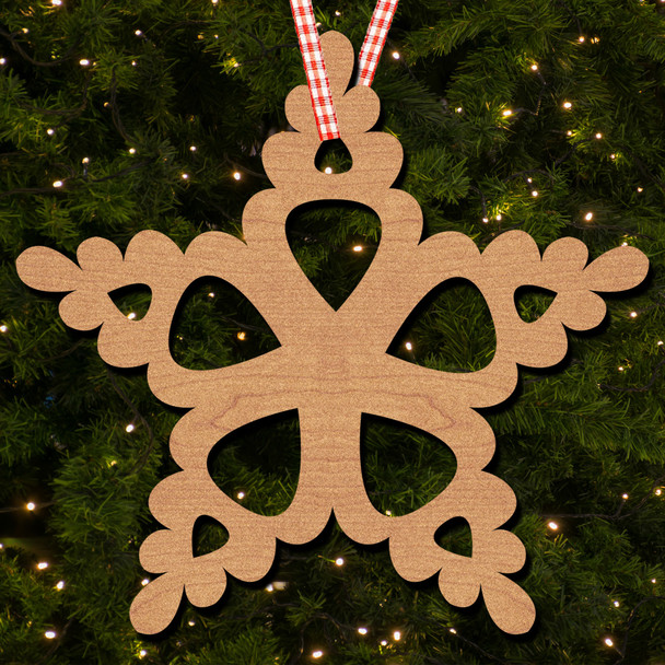Snowflakes Rounded Edges Hanging Ornament Christmas Tree Bauble Decoration