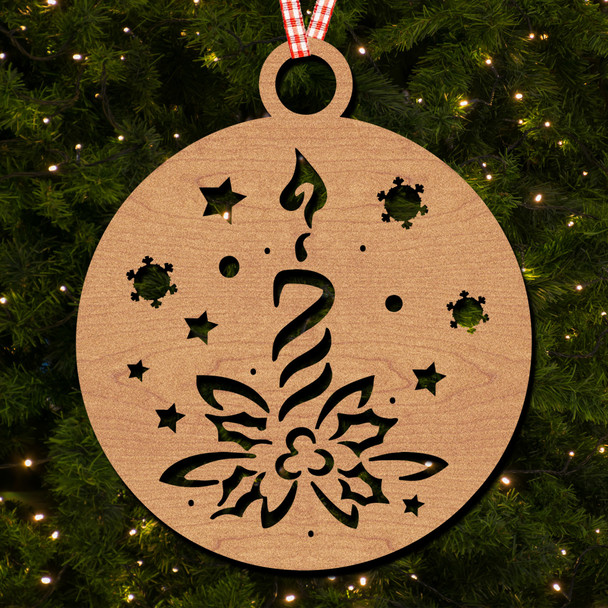 Round Candle Ivy Snowflake Star Ornament Christmas Tree Bauble Decoration