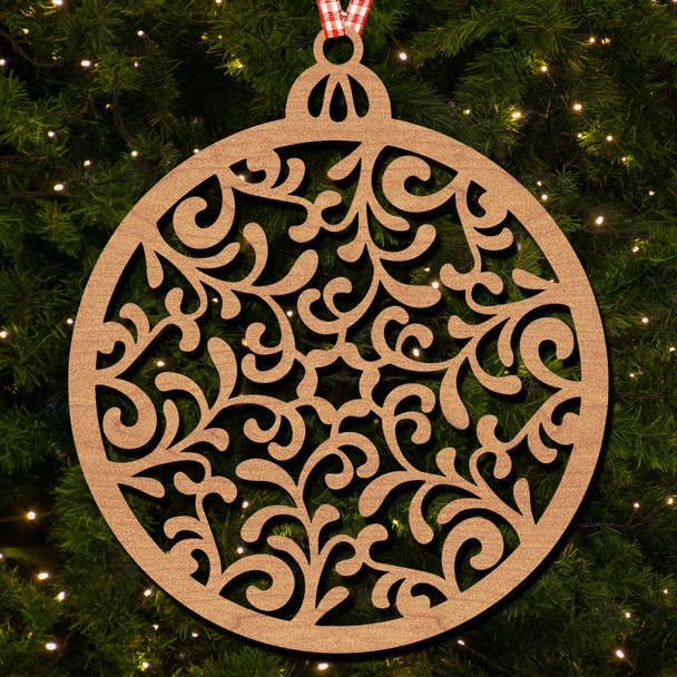 Round Pattern Star Middle Damas Ornament Christmas Tree Bauble Decoration