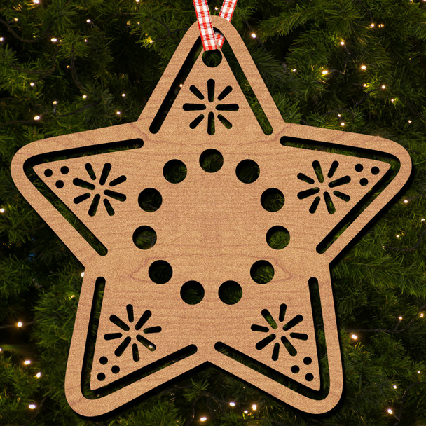 Star Pattern Circles Hanging Ornament Christmas Tree Bauble Decoration