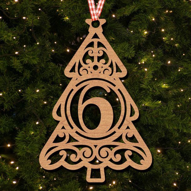 Christmas Tree - 6 Hanging Ornament Christmas Tree Bauble Decoration