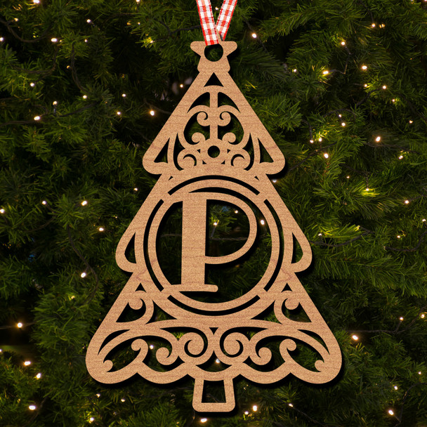 Christmas Tree - P Hanging Ornament Christmas Tree Bauble Decoration