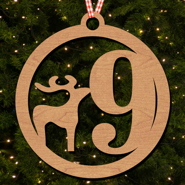 Circle & Deer - 9 Hanging Ornament Christmas Tree Bauble Decoration