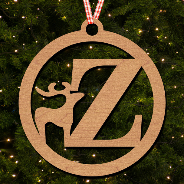 Circle and Deer - Z Hanging Ornament Christmas Tree Bauble Decoration