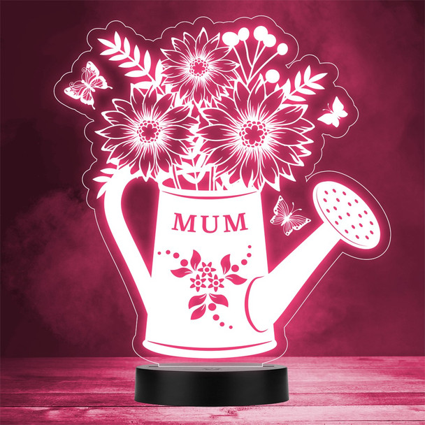 Happy Mother's Day Watering Can Flowers Mum Personalised Gift Colour Night Light