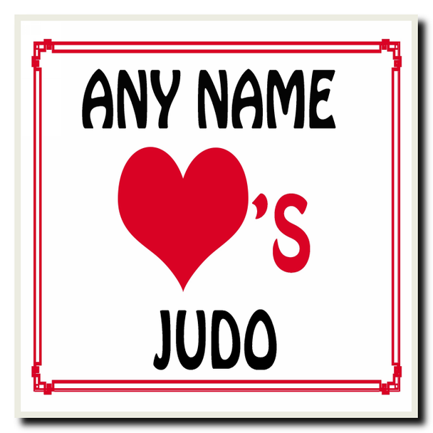 Love Heart Judo Personalised Coaster