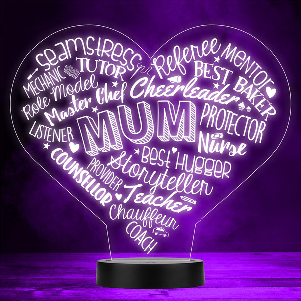 Mother Words Mum Mother's Day Personalised Gift Colour Changing Night Light