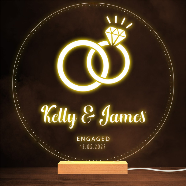 Engagement Rings Diamond Round Personalised Gift Warm Lamp Night Light