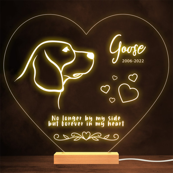 Beagle Dog Memorial Pet Loss Personalised Gift Warm Lamp Night Light