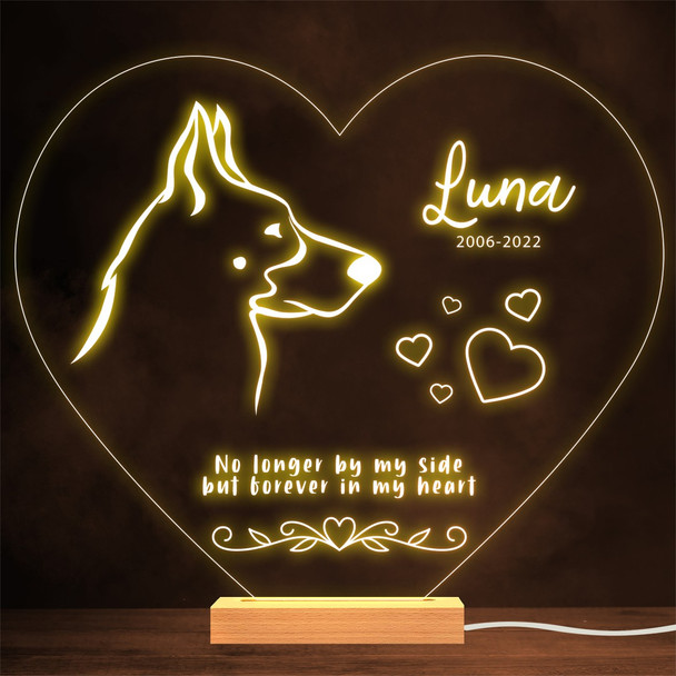 German Shepherd Dog Memorial Pet Loss Personalised Gift Warm Lamp Night Light