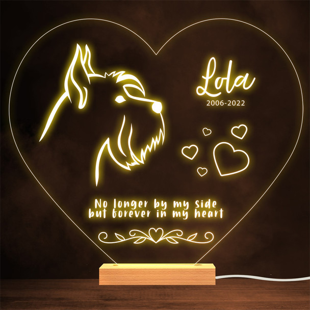Giant Schnauzer Dog Memorial Pet Loss Personalised Gift Warm Lamp Night Light