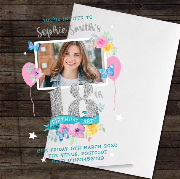 18th Or Any Age Photo Banner Acrylic Transparent Birthday Party Invitations