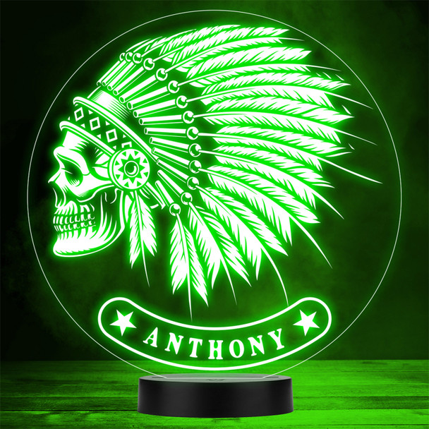 Cool Indian Feather Skull Gothic Alternative Gift Colour Change Night Light