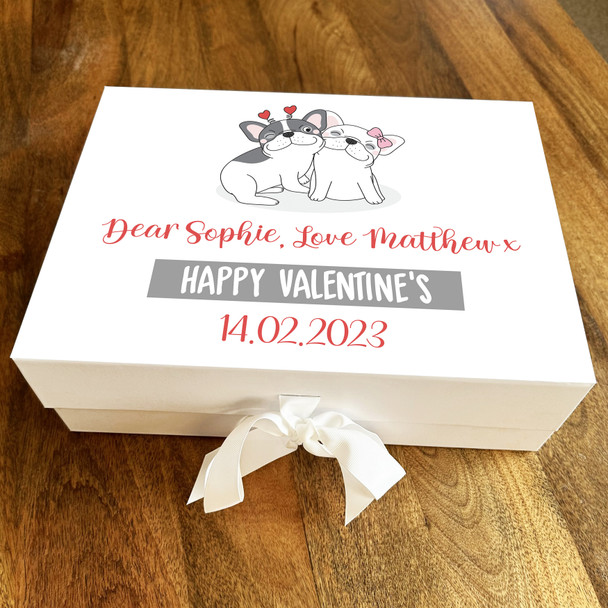 French Bulldog Dog Animal Personalised Valentine's Day Keepsake Hamper Gift Box