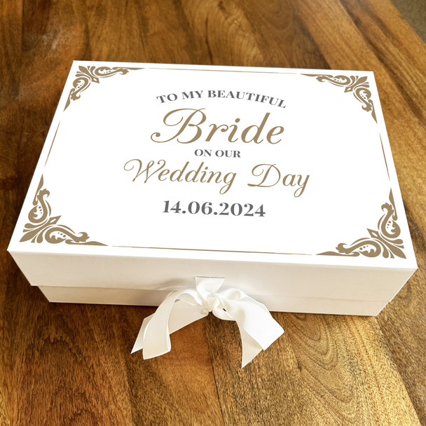 Bride Wife Elegant Frame Personalised Wedding Day Keepsake Hamper Gift Box