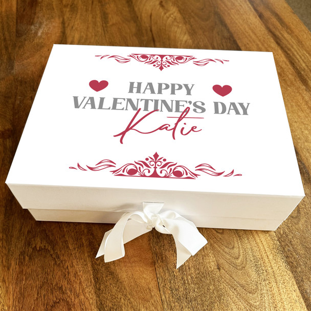 Deco Border Personalised Valentine's Day Keepsake Memory Hamper Gift Box