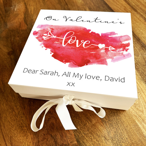 Love Paint Personalised Square Valentine's Day Keepsake Memory Hamper Gift Box