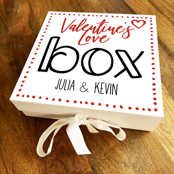 Love Box Personalised Square Valentine's Day Keepsake Memory Hamper Gift Box