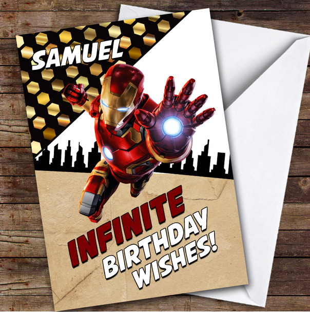 Ironman Hero Infinite Wishes Kids Personalised Children's Birthday Card