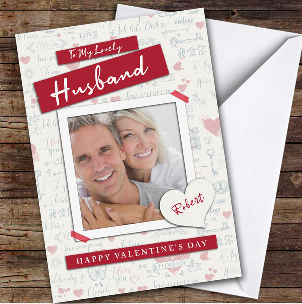 Background Husband Photo Romantic Personalised Valentine's Day Card