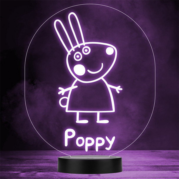 Rebecca Rabbit Peppa Pig Kids Tv Character LED Personalised Gift Night Light