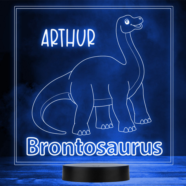 Kids Brontosaurus Dinosaur Fan Cute LED Personalised Gift Night Light