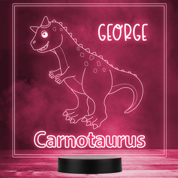 Kids Carnotaurus Dinosaur Fan Cute LED Personalised Gift Night Light