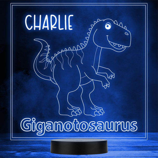 Kids Giganotosaurus Dinosaur Fan Cute LED Personalised Gift Night Light