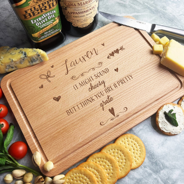 Wood Rectangle It Might Sound Cheesy Cheese Personalised Serving Board