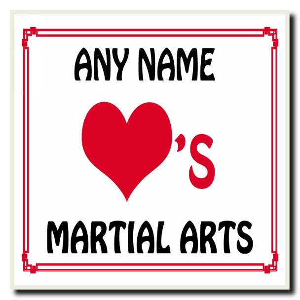 Love Heart Martial Arts Personalised Coaster