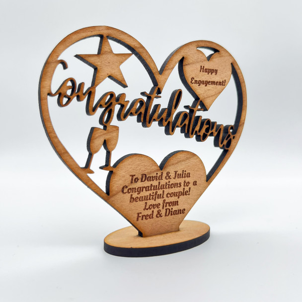Congratulations Any Occasion Champagne Flutes Heart Keepsake Personalised Gift