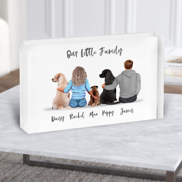 Little Family White Dog Gift For Him or Her Personalised Couple Acrylic Block