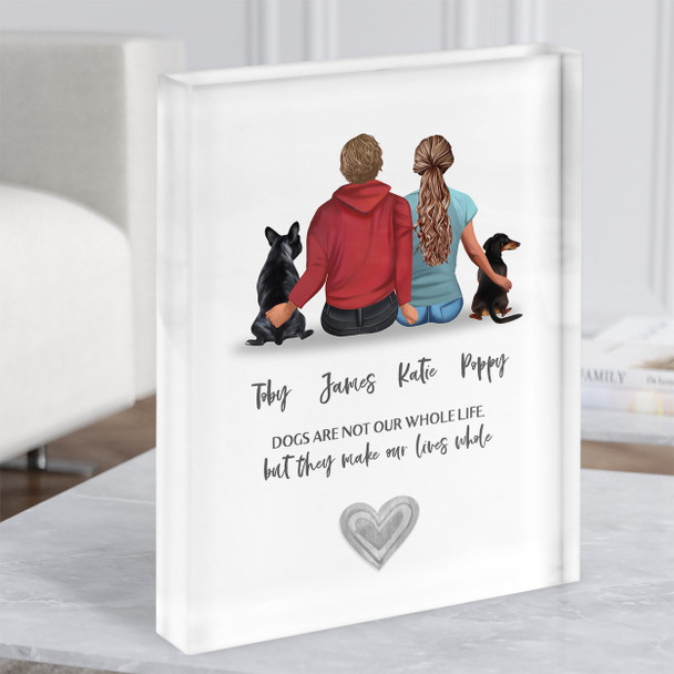 Lives Whole Dogs Romantic Gift For Him or Her Personalised Couple Acrylic Block