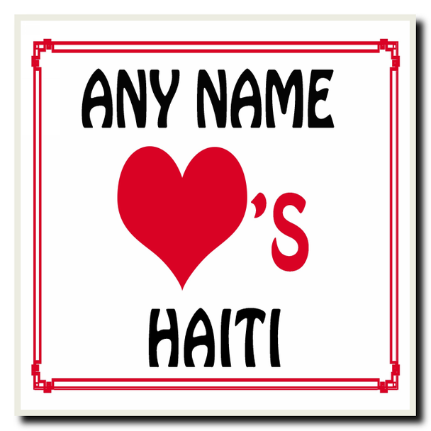 Love Heart Haiti Personalised Coaster