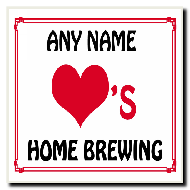 Love Heart Home Brewing Personalised Coaster