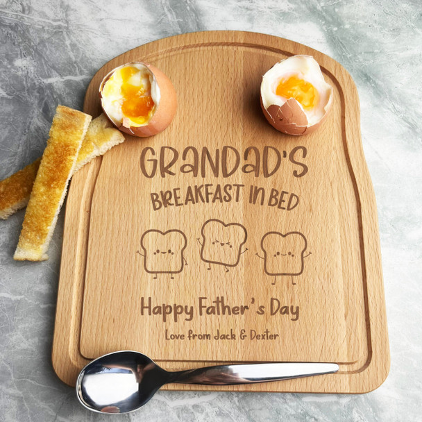 Grandad Father's Day Personalised Gift Eggs & Toast Soldiers Breakfast Board