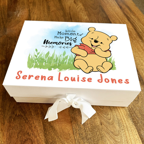 New Baby Shower Winnie The Pooh Personalised Keepsake Memory Hamper Gift Box