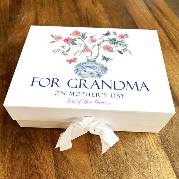 Grandma Mother's Day Oriental Vase Personalised Keepsake Memory Hamper Gift Box