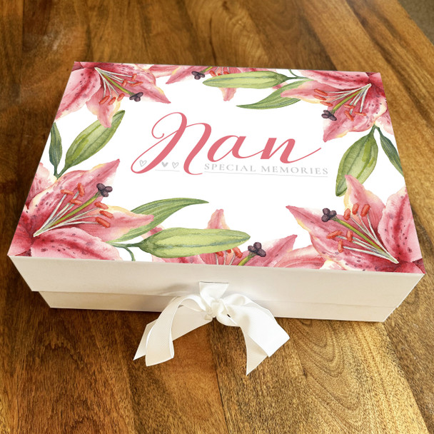 Lily Border Nan Special Memories Memorial Memory Rememberence Keepsake Box