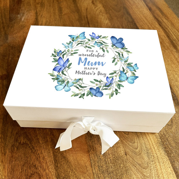 Mum Blue Butterfly Pretty Mother's Day Keepsake Memory Hamper Gift Box