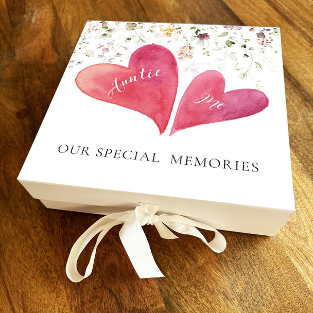 Watercolour Harts Auntie Me Special Memories Square Keepsake Memory Gift Box