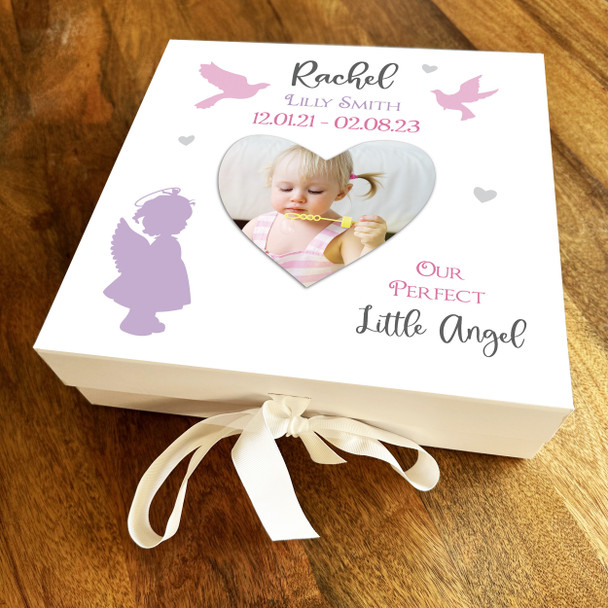 Girl Baby Child Loss Memorial Photo Square Memory Rememberence Keepsake Box