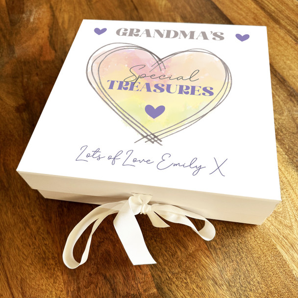 Grandma's Special Treasures Personalised Square Keepsake Memory Hamper Gift Box