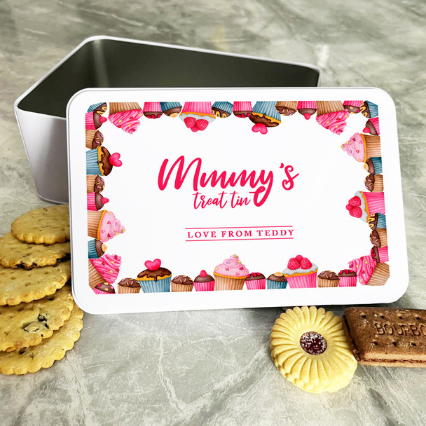 Personalised Style Cup Biscuit Baking Treats Sweets Cakes Mummys Treat Tin