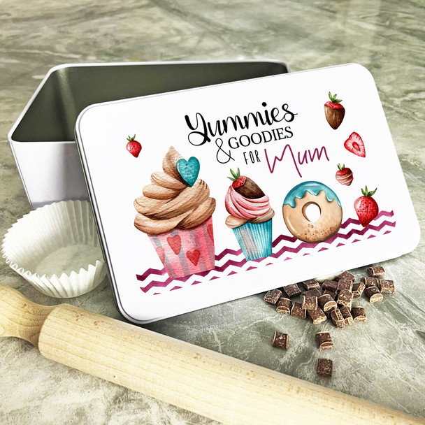 Personalised Yummies & Goodies For Mum Biscuit Baking Treats Sweets Cake Tin