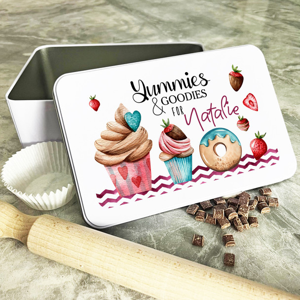 Personalised Yummies & Goodies For Biscuit Baking Treats Sweets Cake Tin